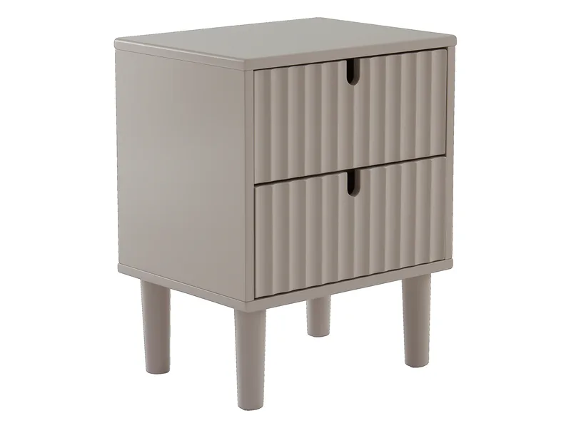 TOULUSE sängbord i beige med två lådor